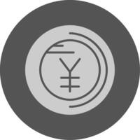 Yen sign Solid Grey Minimal Circle Icon vector