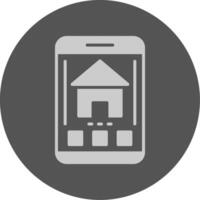 Home Mobile Interface Solid Grey Minimal Circle Icon vector