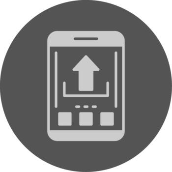 subir móvil interfaz sólido gris mínimo circulo icono vector