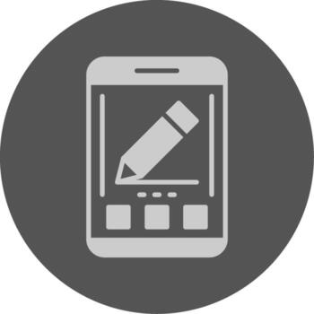 Edit Mobile Interface Solid Grey Minimal Circle Icon vector