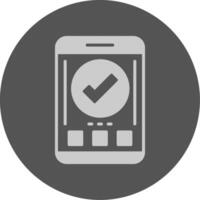 Checkmark Mobile Interface Solid Grey Minimal Circle Icon vector