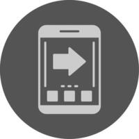 Arrow Mobile Interface Solid Grey Minimal Circle Icon vector