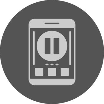 Pause Mobile Interface Solid Grey Minimal Circle Icon vector