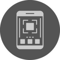 Full screen Mobile Interface Solid Grey Minimal Circle Icon vector
