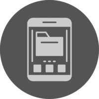 Folder Mobile Interface Solid Grey Circle Icon vector