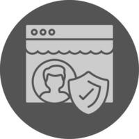 Secure Login Solid Grey Circle Icon vector