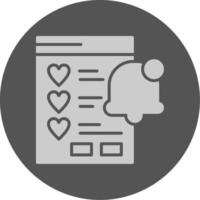 Wishlist Notification Solid Grey Circle Icon vector