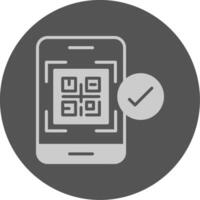 QR code payment Solid Grey Circle Icon vector