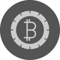 Bitcoin Solid Grey Circle Icon vector