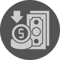 Deflation Solid Grey Circle Icon vector