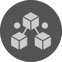 Blockchain Solid Grey Circle Icon vector