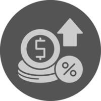 Interest rate Solid Grey Circle Icon vector