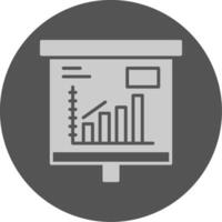Escalating Bar Graph Solid Grey Circle Icon vector