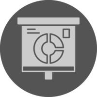 Marked Donut Chart Solid Grey Circle Icon vector