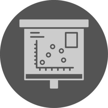 Scatter Graph Solid Grey Circle Icon vector