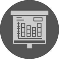 Stacked Bar Chart Solid Grey Circle Icon vector