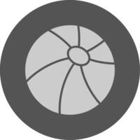Beach ball Solid Grey Circle Icon vector