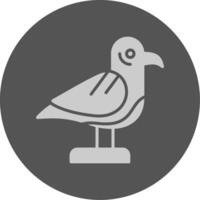 Seagull Solid Grey Circle minimal Icon Design vector