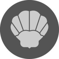 Seashell Solid Grey Circle minimal Icon vector