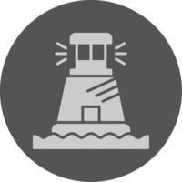 Lighthouse Solid Grey Circle Icon vector