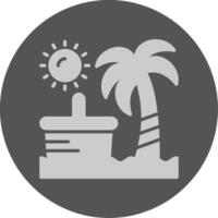 Beach picnic Solid Grey Circle Icon vector
