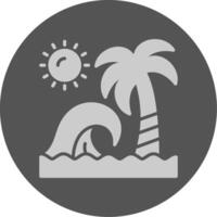 Beach Waves Solid Grey Circle Icon vector