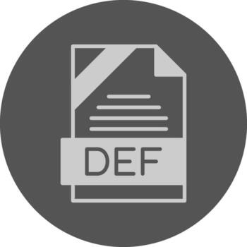 DEF Format Solid Grey Circle Icon vector