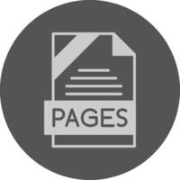 PAGES Format Solid Grey Circle Icon vector