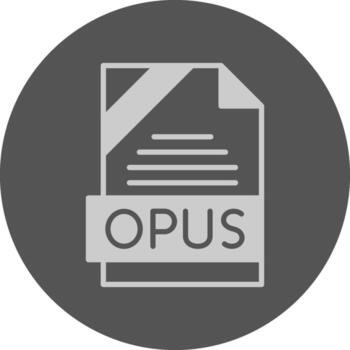 OPUS Format Solid Grey Circle Icon vector