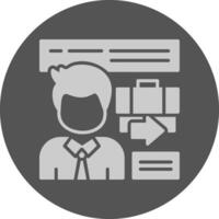 Exit Interview Solid Grey Circle Icon vector
