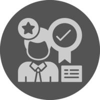 Recognition Solid Grey Circle Icon vector