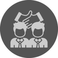 Handshake Solid Grey Circle Icon vector