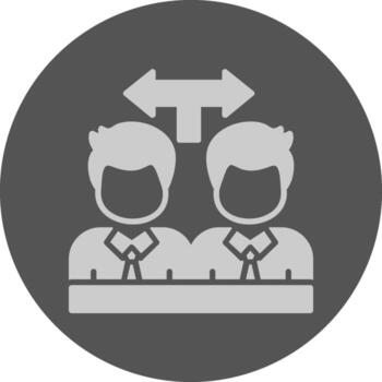 candidato selección sólido gris circulo icono vector