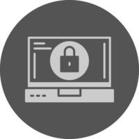 Lock Laptop Interface Solid Grey Circle Icon vector