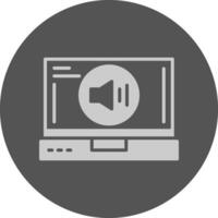 Volume Laptop Interface Solid Grey Circle Icon vector