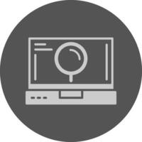Search Laptop Interface Solid Grey Circle Icon vector