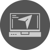 Share Laptop Interface Solid Grey Circle Icon vector