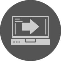 Arrow Laptop Interface Solid Grey Circle Icon vector