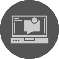 Messages Laptop Interface Solid Grey Circle Icon vector