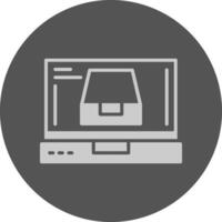 Archive Laptop Interface Solid Grey Circle Icon vector