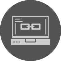 Link Laptop Interface Solid Grey Circle Icon vector