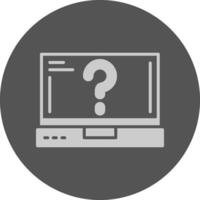 Question mark Laptop Interface Solid Grey Circle Icon vector
