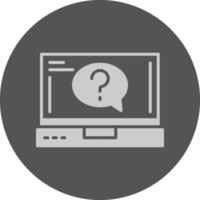 Question Laptop Interface Solid Grey Circle Icon vector