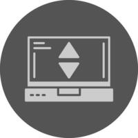 Sort Laptop Interface Solid Grey Circle Icon vector