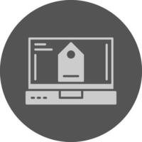 Tag Laptop Interface Solid Grey Circle Icon vector