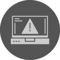 Error Laptop Interface Solid Grey Circle Icon vector