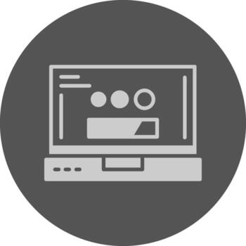 Loading Laptop Interface Solid Grey Circle Icon vector