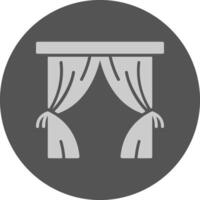 Curtains Solid Grey Circle Icon vector