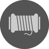 Thread spool Solid Grey Circle Icon vector