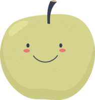 Smiling Pear, happy fruit with a minimalist style and cute expression. png
